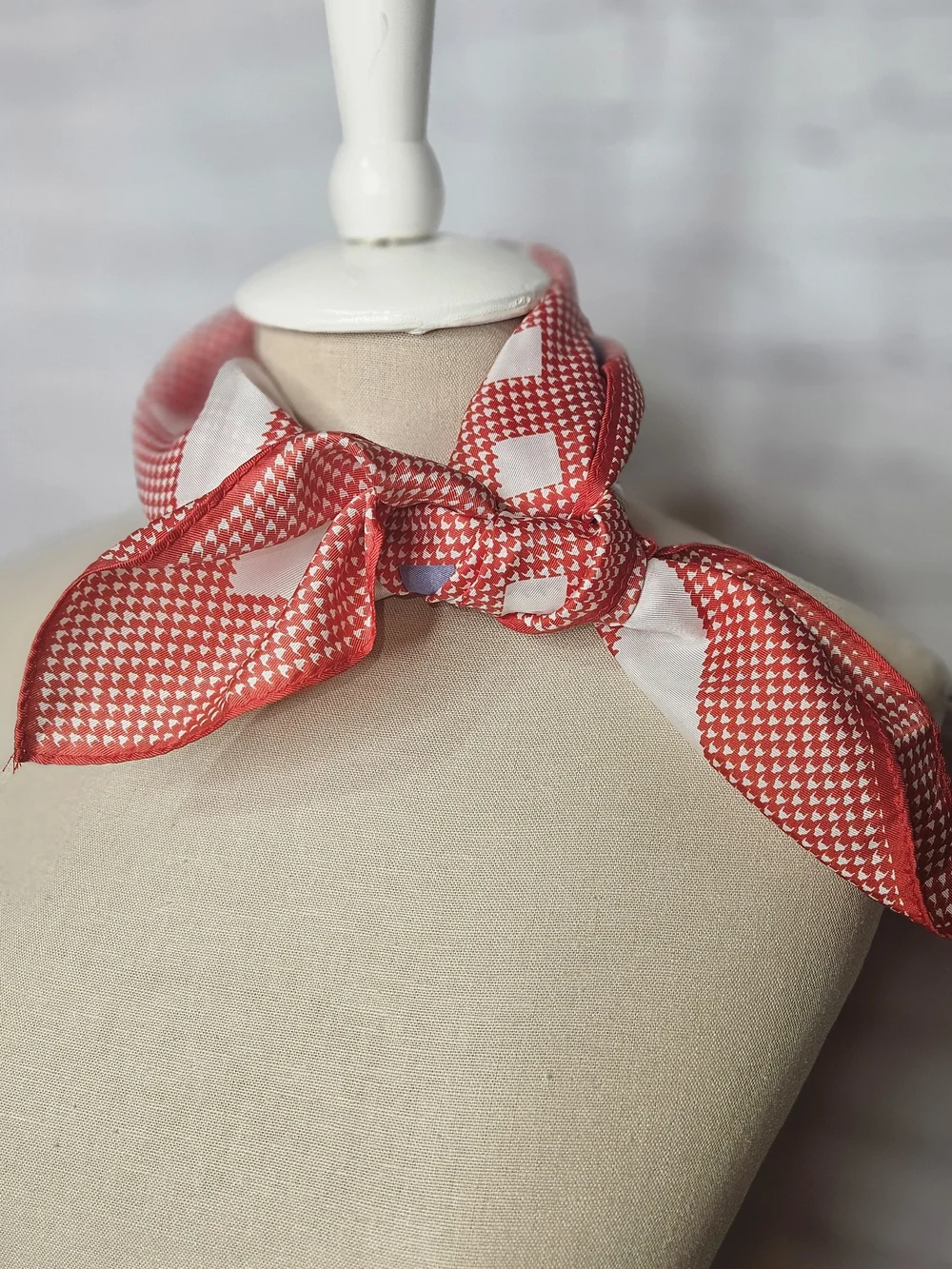 Red Patterned Square Scarf - Women Accessories Japan Water Resistant
